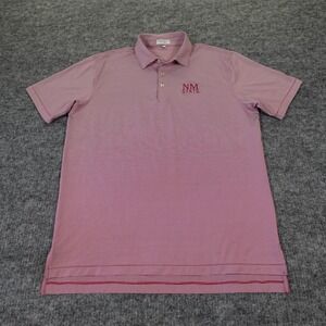 Peter Millar Summer Comfort Polo Shirt Men's Large Red Striped NM State Golf